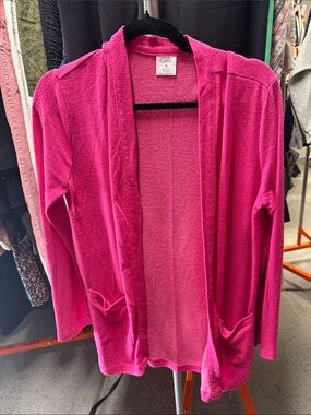 Cielo Hot Pink Open-Front Cardigan with Pockets